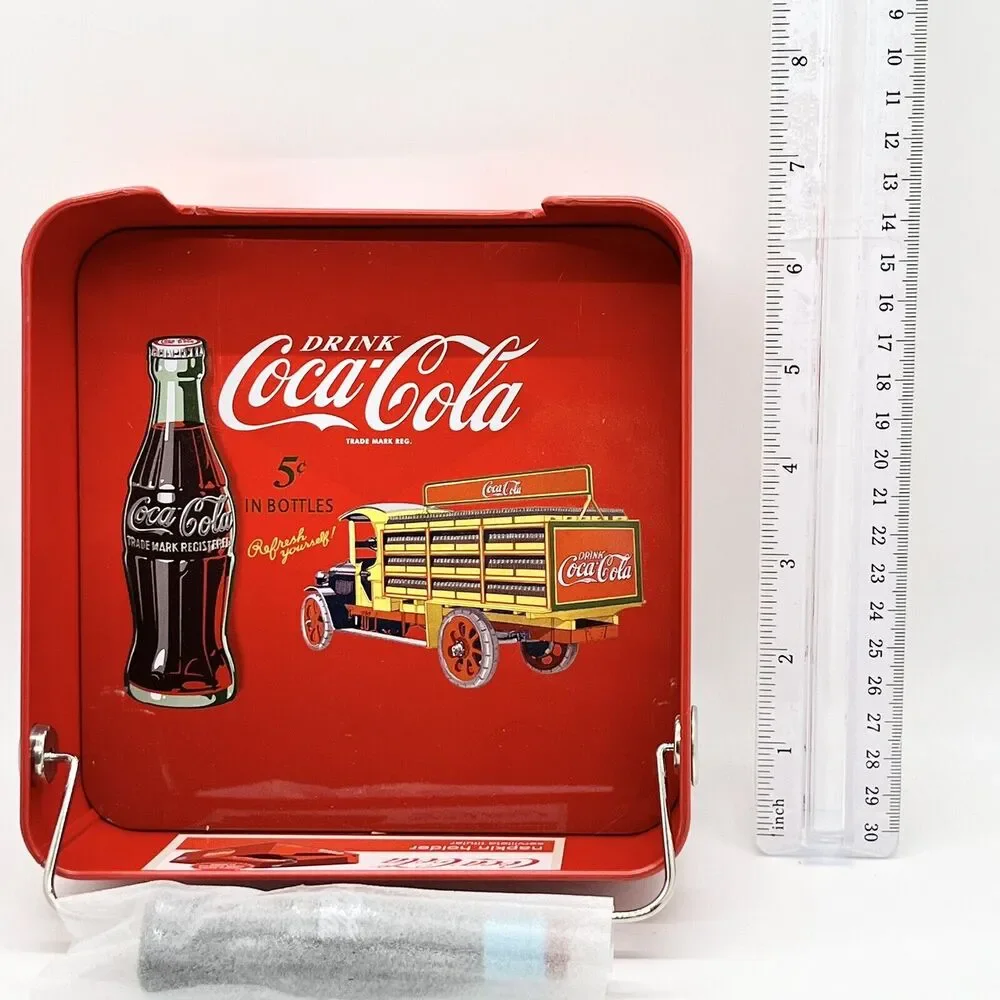 NEW Coca Cola Tin Napkin Holder Coke Retro Look Kitschy Collector Soda BBQ - Picture 2 of 5